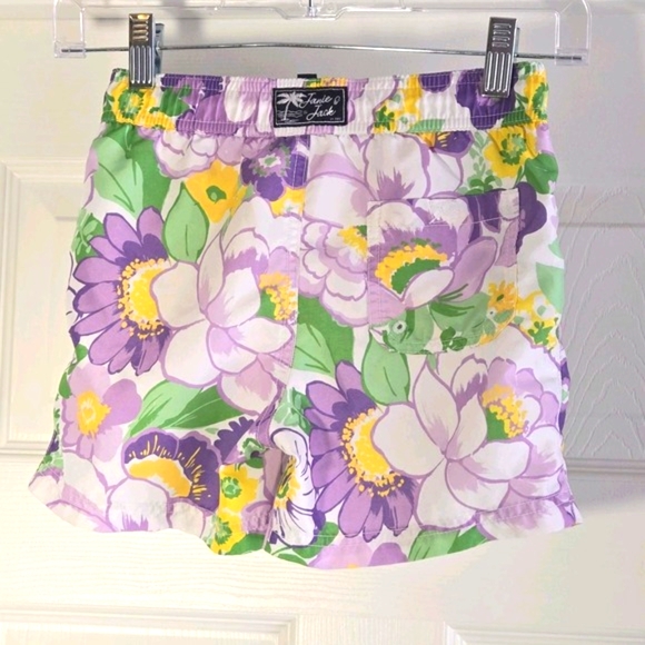 Janie And Jack Boys Swim Trunks Size 6 Orchid‎ Bouquet Floral Purple Swimsuit - Picture 2 of 9
